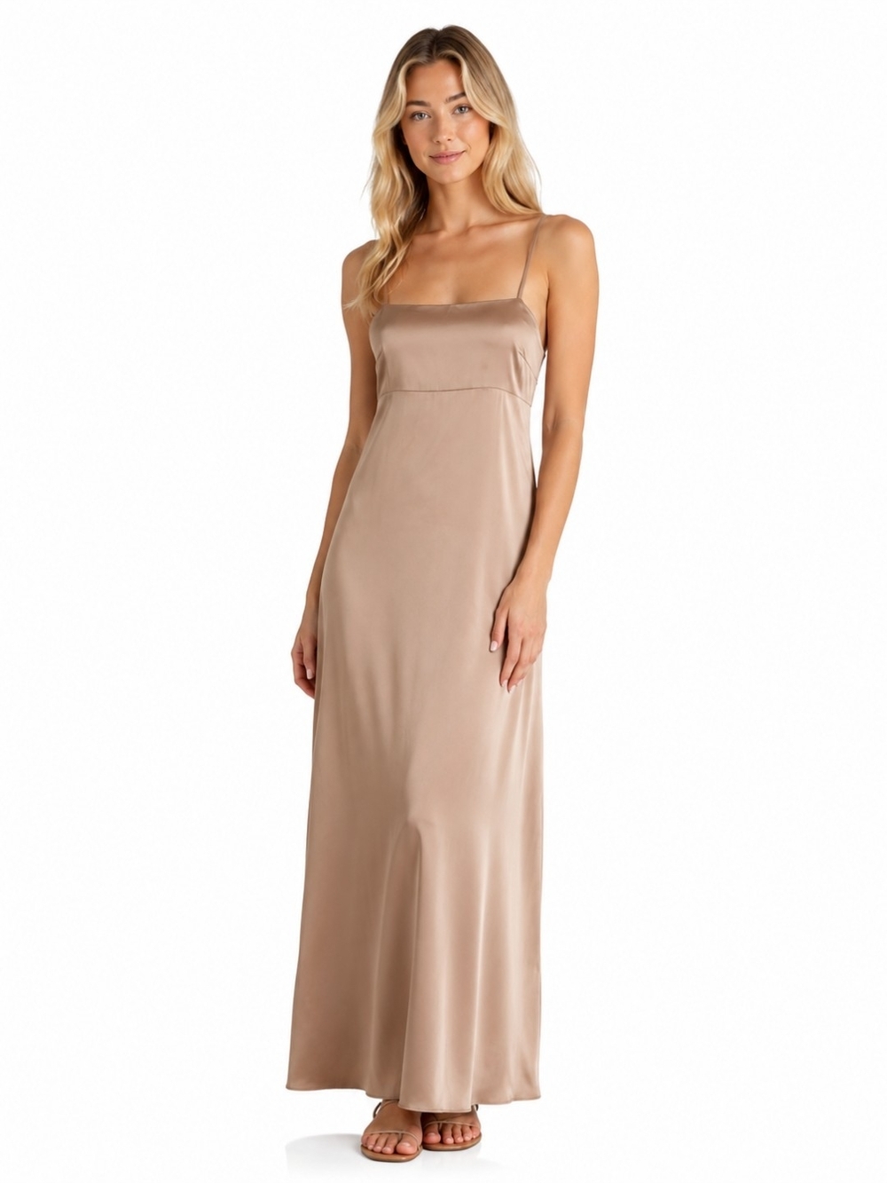 MOD REF Blush Maxi Slip Dress Size Small Quiet Luxury Old Money Minimalist